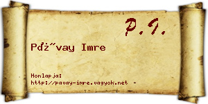 Pávay Imre névjegykártya